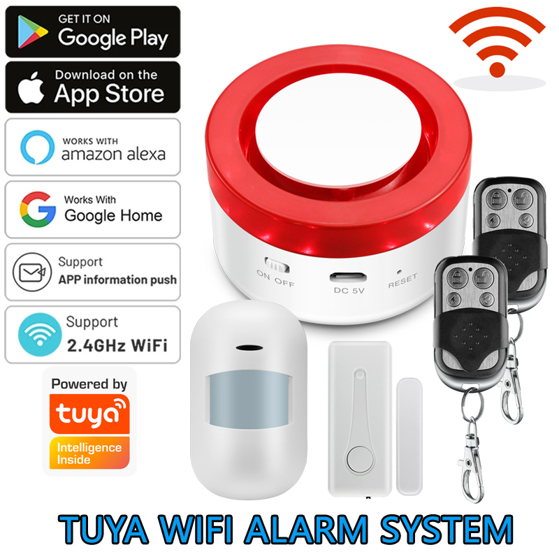 Sim Gsm Alarm - WiFi Tuya Alarmsysteem 120DB Draadloze WIFI