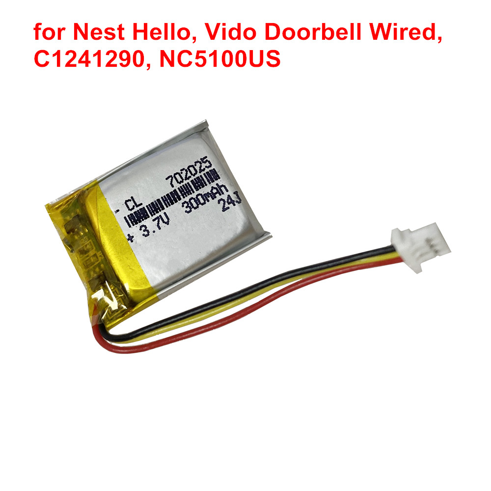 Home Security Battery Replacement - 3.7V 300mAh vervangende batterij voor beveiligingscamera's